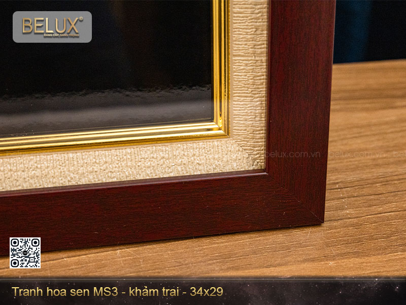 Tranh hoa sen khảm trai MS3 kt 34x29cm&nbsp;